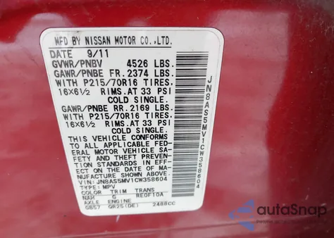 2012 Nissan Rogue S from USA, damaged, VIN JN8AS5MV1CW358604